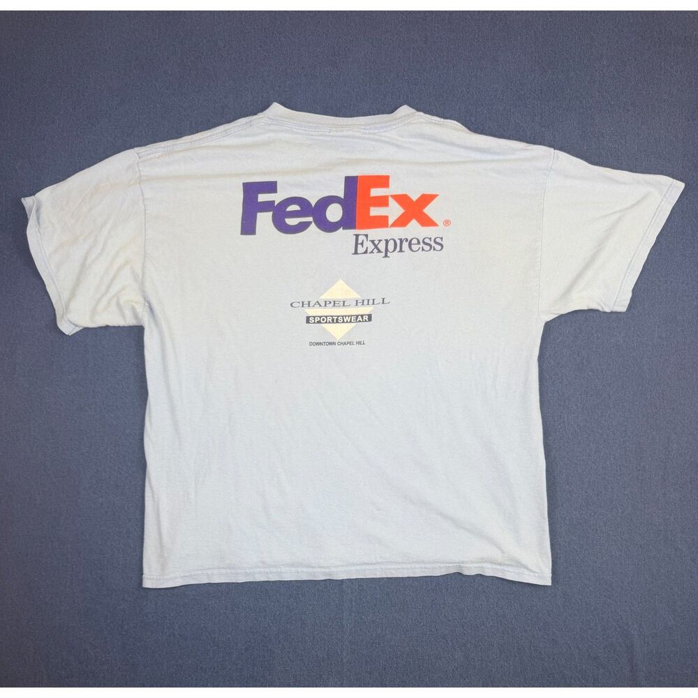 Vintage UNC Tar Heels Turn It Blue Football T Shirt FedEx Back Men's XL - Picture 2 of 6